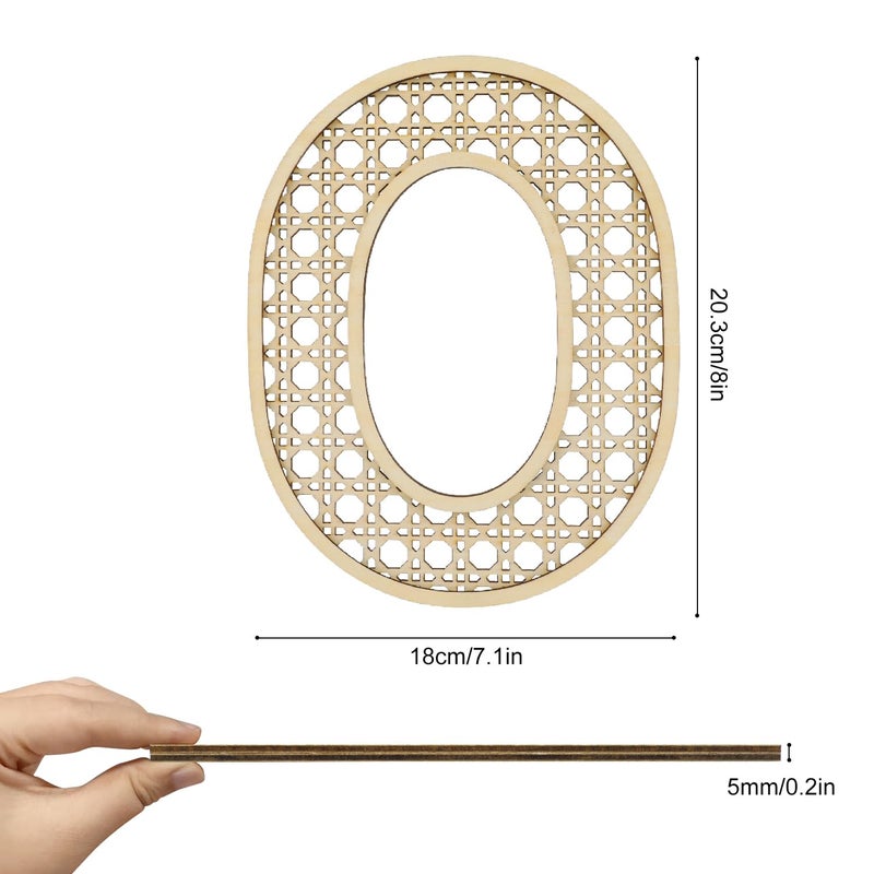 Ethanberg Wooden Rattan Letter O, 8 Inch Rattan Wood Baby Letters for Wall Decor Crafts, Boho Nursery Decor for Baby Shower Wedding Bedroom, Large Rustic Alphabet Letters Home Decoration - Image 2